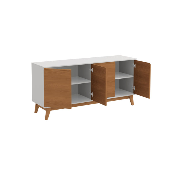 Aparador Vajillero Kappesberg 156cm 4 Puertas Blanco/Canela