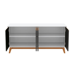 Aparador Vajillero Kappesberg 156cm 4 Puertas Blanco/Negro