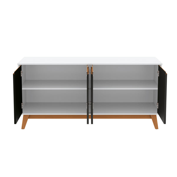 Aparador Vajillero Kappesberg 156cm 4 Puertas Blanco/Negro