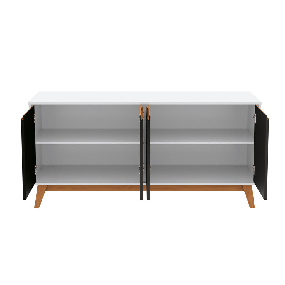 Aparador Vajillero Kappesberg 156cm 4 Puertas Blanco/Negro