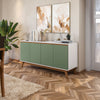 Aparador Vajillero Kappesberg 156cm 4 Puertas Blanco/Verde