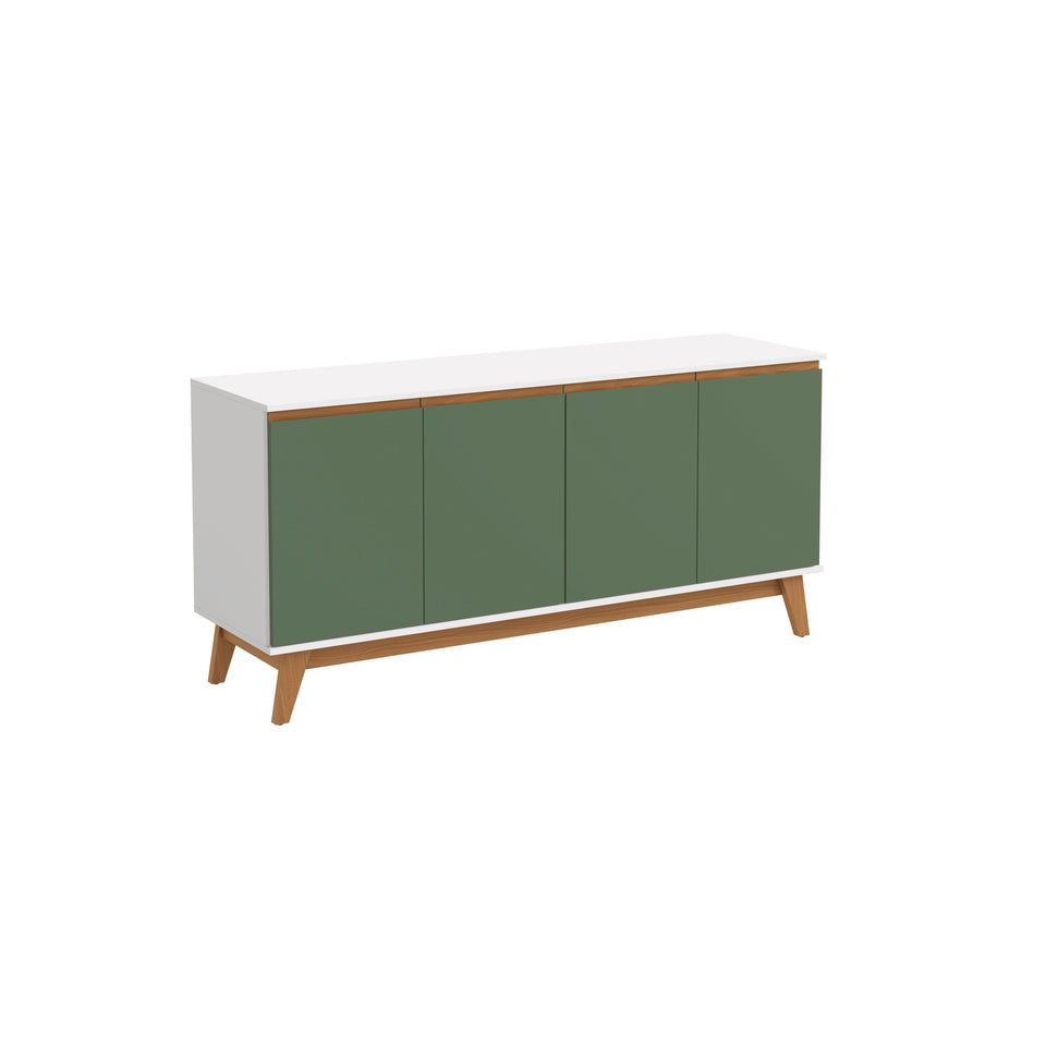 Aparador Vajillero Kappesberg 156cm 4 Puertas Blanco/Verde
