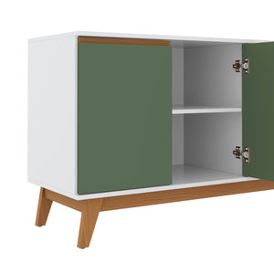 Aparador Vajillero Kappesberg 156cm 4 Puertas Blanco/Verde