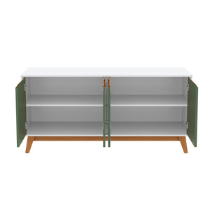 Aparador Vajillero Kappesberg 156cm 4 Puertas Blanco/Verde