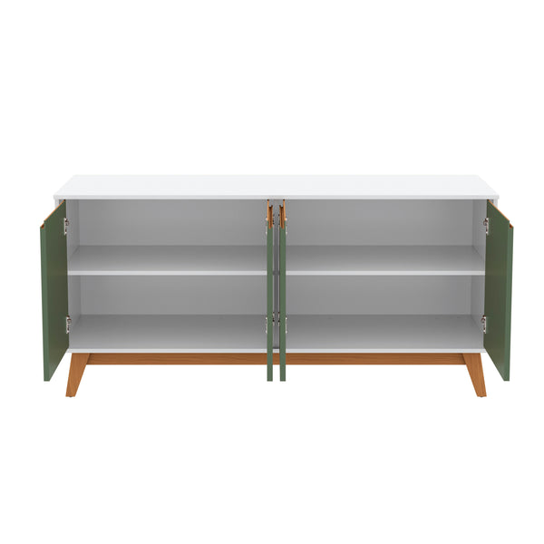 Aparador Vajillero Kappesberg 156cm 4 Puertas Blanco/Verde