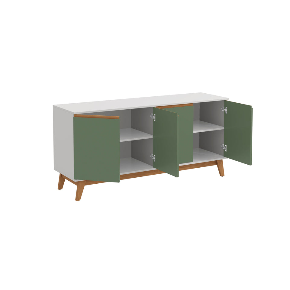 Aparador Vajillero Kappesberg 156cm 4 Puertas Blanco/Verde