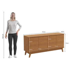Aparador Vajillero Kappesberg 156cm 4 Puertas Canela