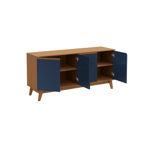Aparador Vajillero Kappesberg 156cm 4 Puertas Canela/Azul
