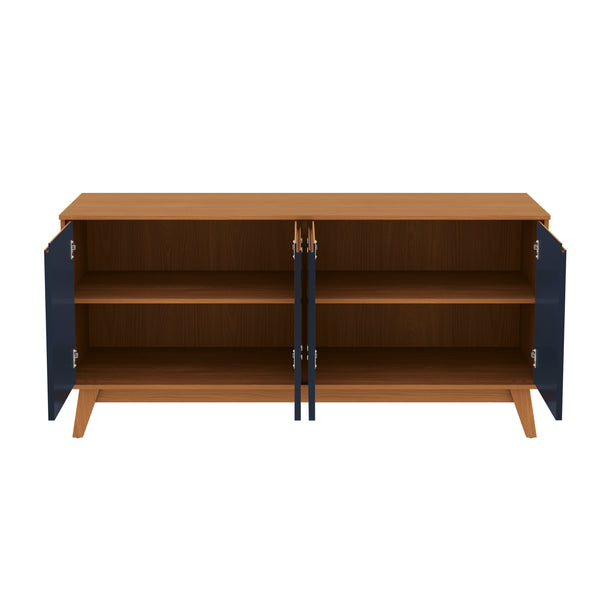 Aparador Vajillero Kappesberg 156cm 4 Puertas Canela/Azul