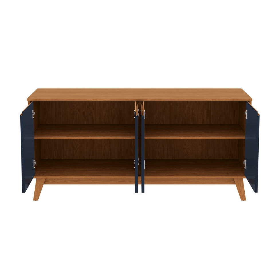 Aparador Vajillero Kappesberg 156cm 4 Puertas Canela/Azul