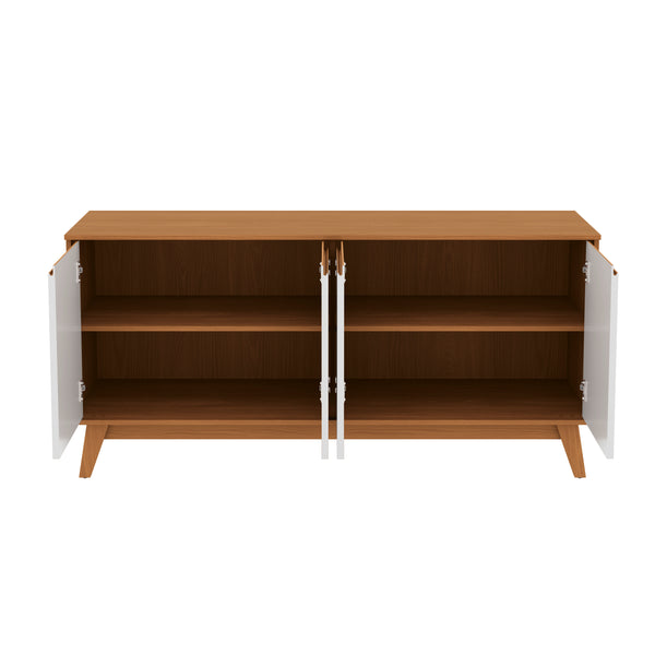 Aparador Vajillero Kappesberg 156cm 4 Puertas Canela/Blanco
