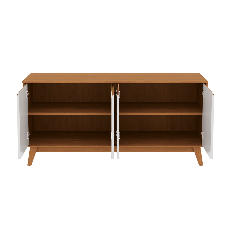 Aparador Vajillero Kappesberg 156cm 4 Puertas Canela/Blanco