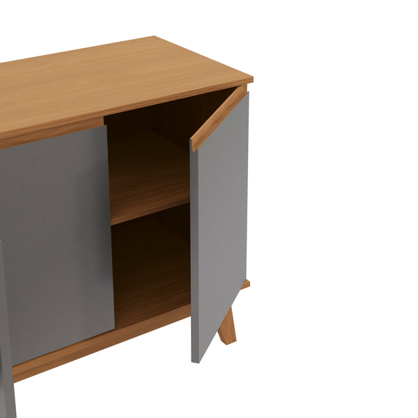 Aparador Vajillero Kappesberg 156cm 4 Puertas Canela/Gris