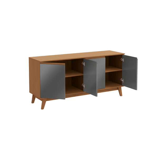 Aparador Vajillero Kappesberg 156cm 4 Puertas Canela/Gris