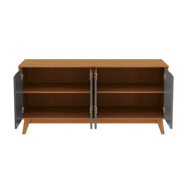 Aparador Vajillero Kappesberg 156cm 4 Puertas Canela/Gris