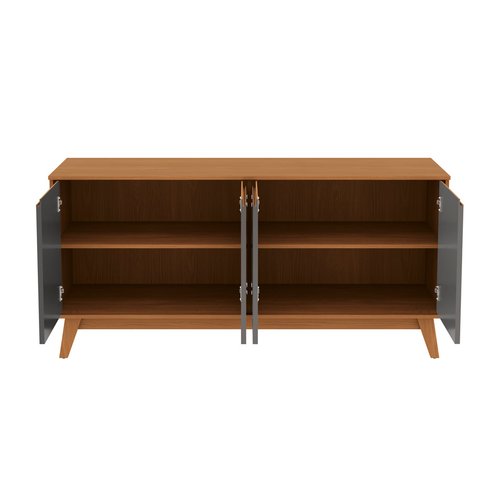 Aparador Vajillero Kappesberg 156cm 4 Puertas Canela/Gris