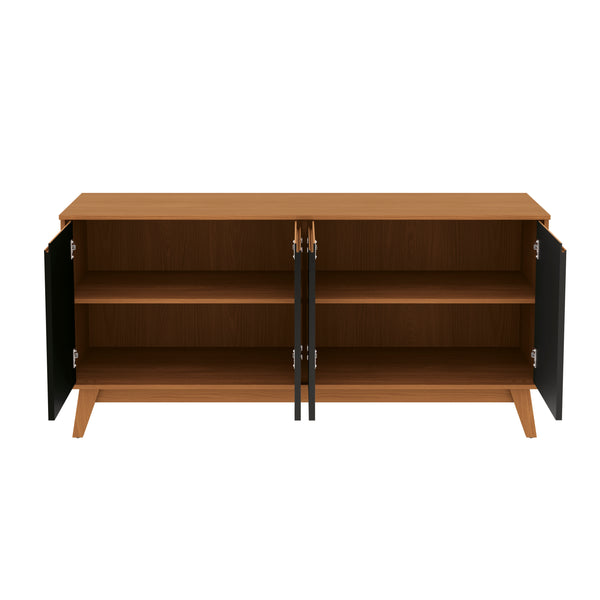 Aparador Vajillero Kappesberg 156cm 4 Puertas Canela/Negro