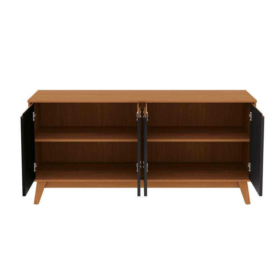 Aparador Vajillero Kappesberg 156cm 4 Puertas Canela/Negro