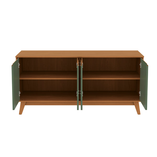 Aparador Vajillero Kappesberg 156cm 4 Puertas Canela/Verde