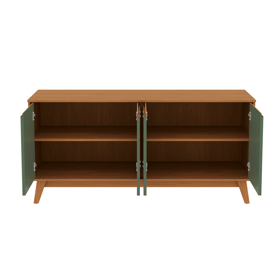 Aparador Vajillero Kappesberg 156cm 4 Puertas Canela/Verde