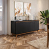 Aparador Vajillero Kappesberg 156cm 4 Puertas Negro