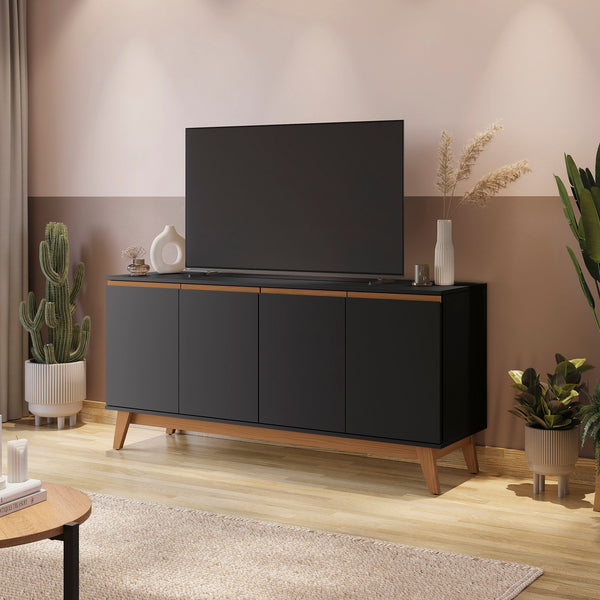 Aparador Vajillero Kappesberg 156cm 4 Puertas Negro