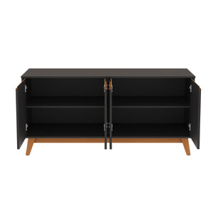 Aparador Vajillero Kappesberg 156cm 4 Puertas Negro