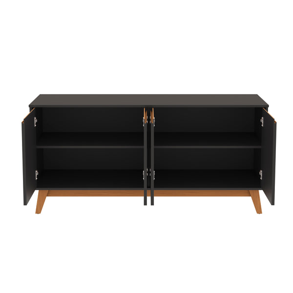 Aparador Vajillero Kappesberg 156cm 4 Puertas Negro