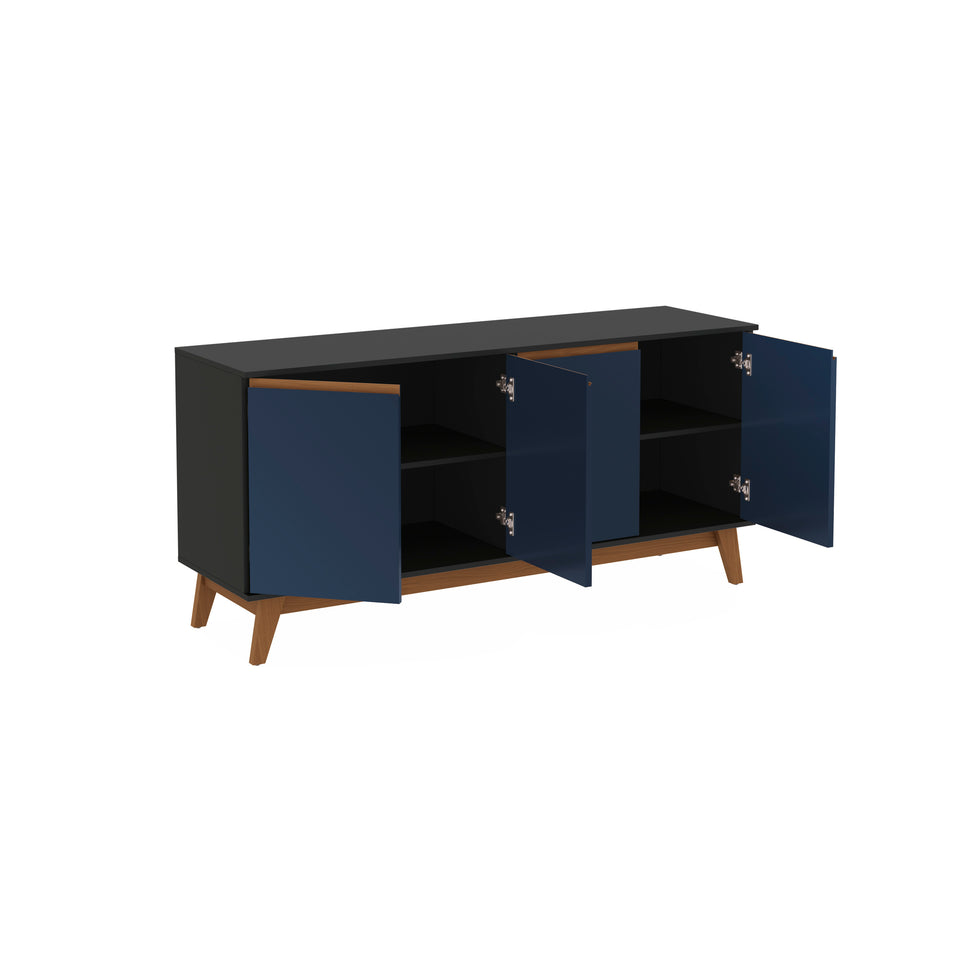 Aparador Vajillero Kappesberg 156cm 4 Puertas Negro/Azul