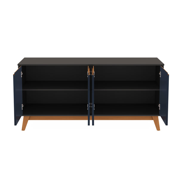 Aparador Vajillero Kappesberg 156cm 4 Puertas Negro/Azul
