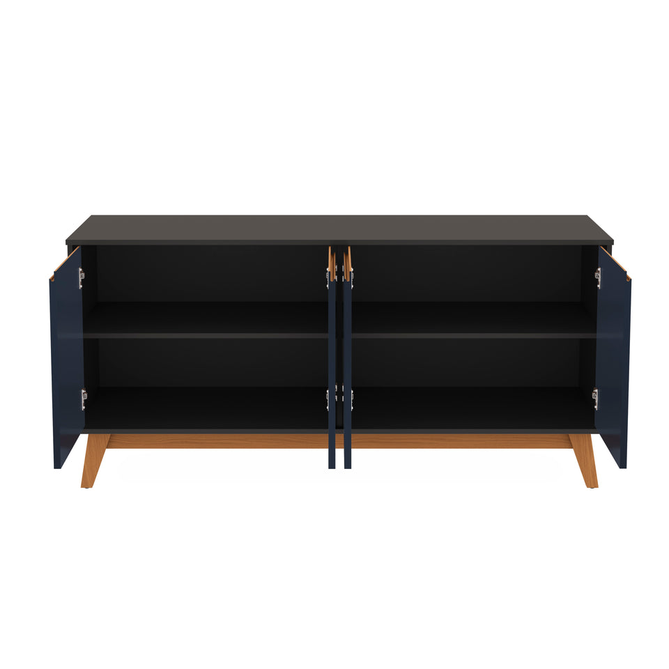 Aparador Vajillero Kappesberg 156cm 4 Puertas Negro/Azul