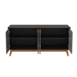 Aparador Vajillero Kappesberg 156cm 4 Puertas Negro/Gris