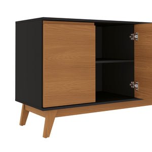Aparador Vajillero Kappesberg 156cm 4 Puertas Negro/Canela
