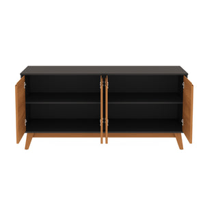 Aparador Vajillero Kappesberg 156cm 4 Puertas Negro/Canela