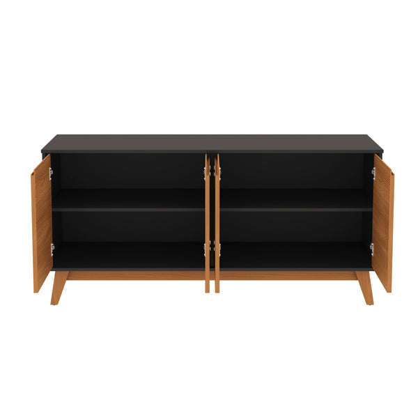 Aparador Vajillero Kappesberg 156cm 4 Puertas Negro/Canela