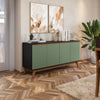 Aparador Vajillero Kappesberg 156cm 4 Puertas Negro/Verde