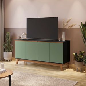 Aparador Vajillero Kappesberg 156cm 4 Puertas Negro/Verde