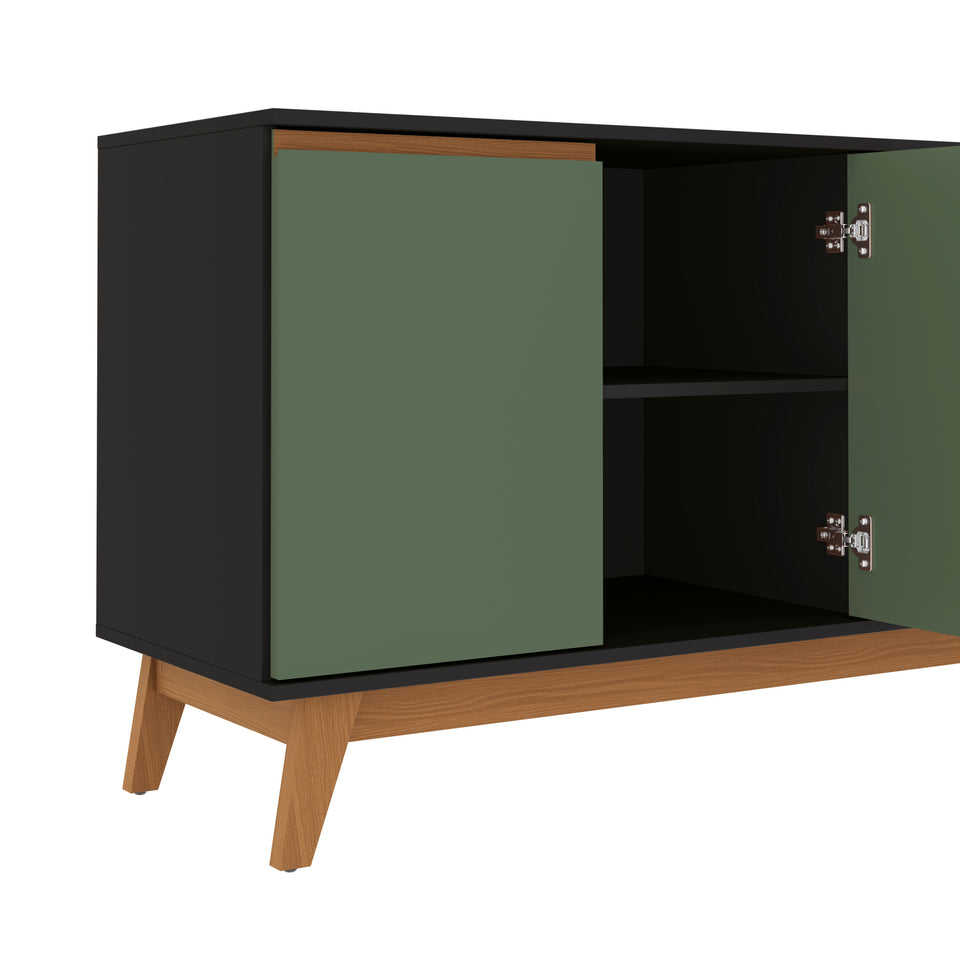 Aparador Vajillero Kappesberg 156cm 4 Puertas Negro/Verde