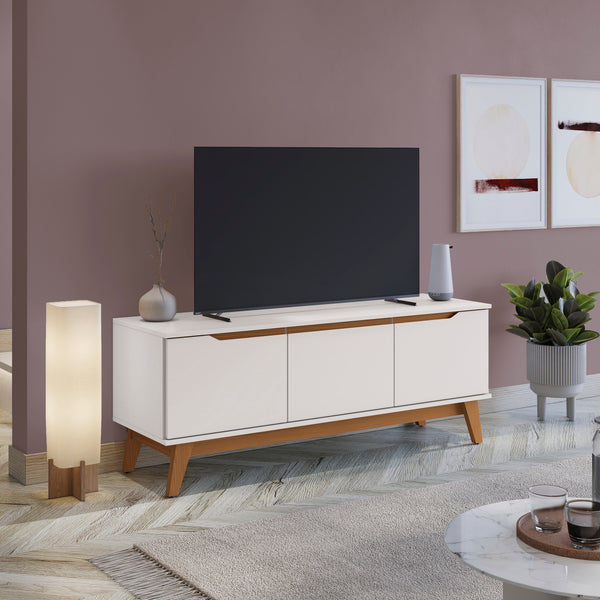 Rack Mueble TV 55" Kappesberg 136cm 3 Puertas Blanco