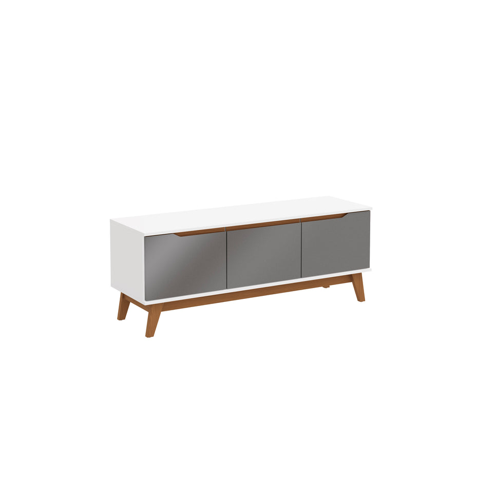 Rack Mueble TV 55" Kappesberg 136cm 3 Puertas Blanco/Gris