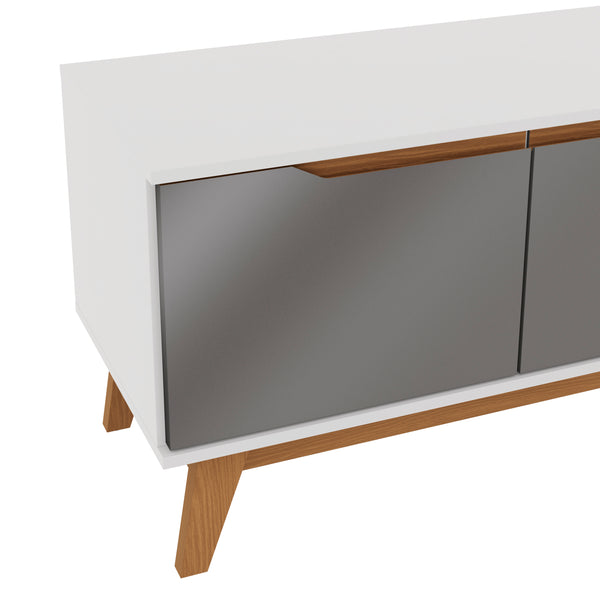 Rack Mueble TV 55" Kappesberg 136cm 3 Puertas Blanco/Gris