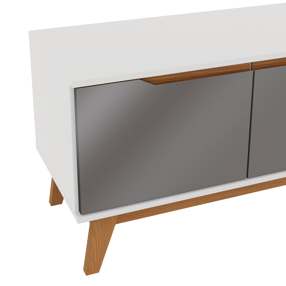 Rack Mueble TV 55" Kappesberg 136cm 3 Puertas Blanco/Gris