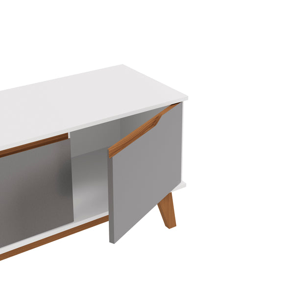 Rack Mueble TV 55" Kappesberg 136cm 3 Puertas Blanco/Gris