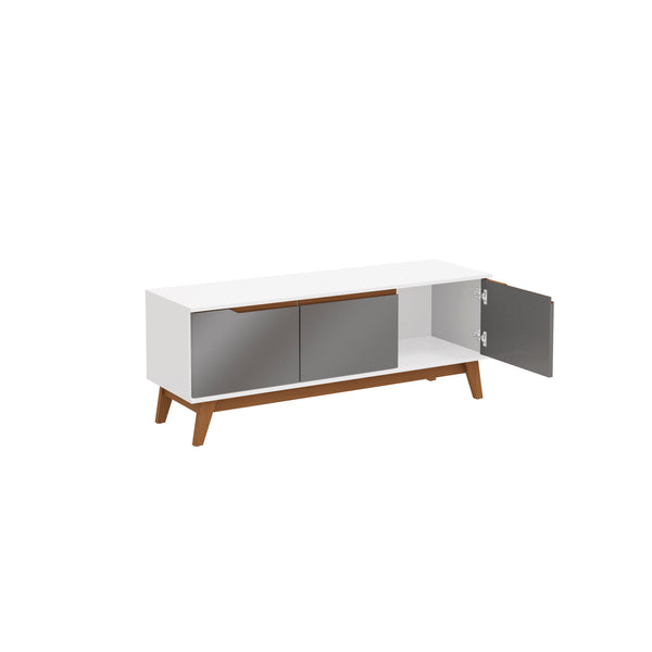 Rack Mueble TV 55" Kappesberg 136cm 3 Puertas Blanco/Gris