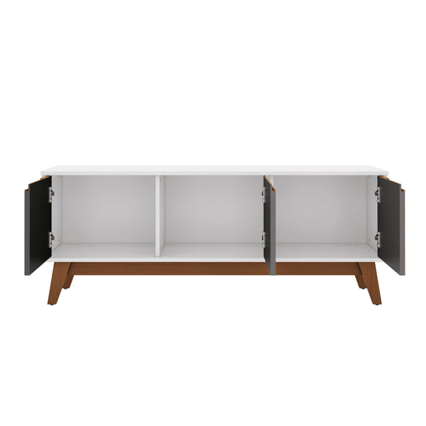 Rack Mueble TV 55" Kappesberg 136cm 3 Puertas Blanco/Gris
