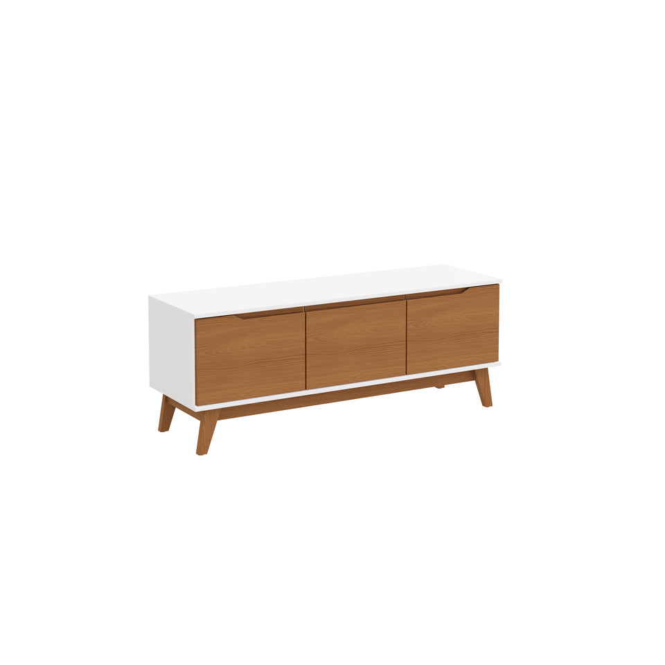 Rack Mueble TV 55" Kappesberg 136cm 3 Puertas Blanco/Canela