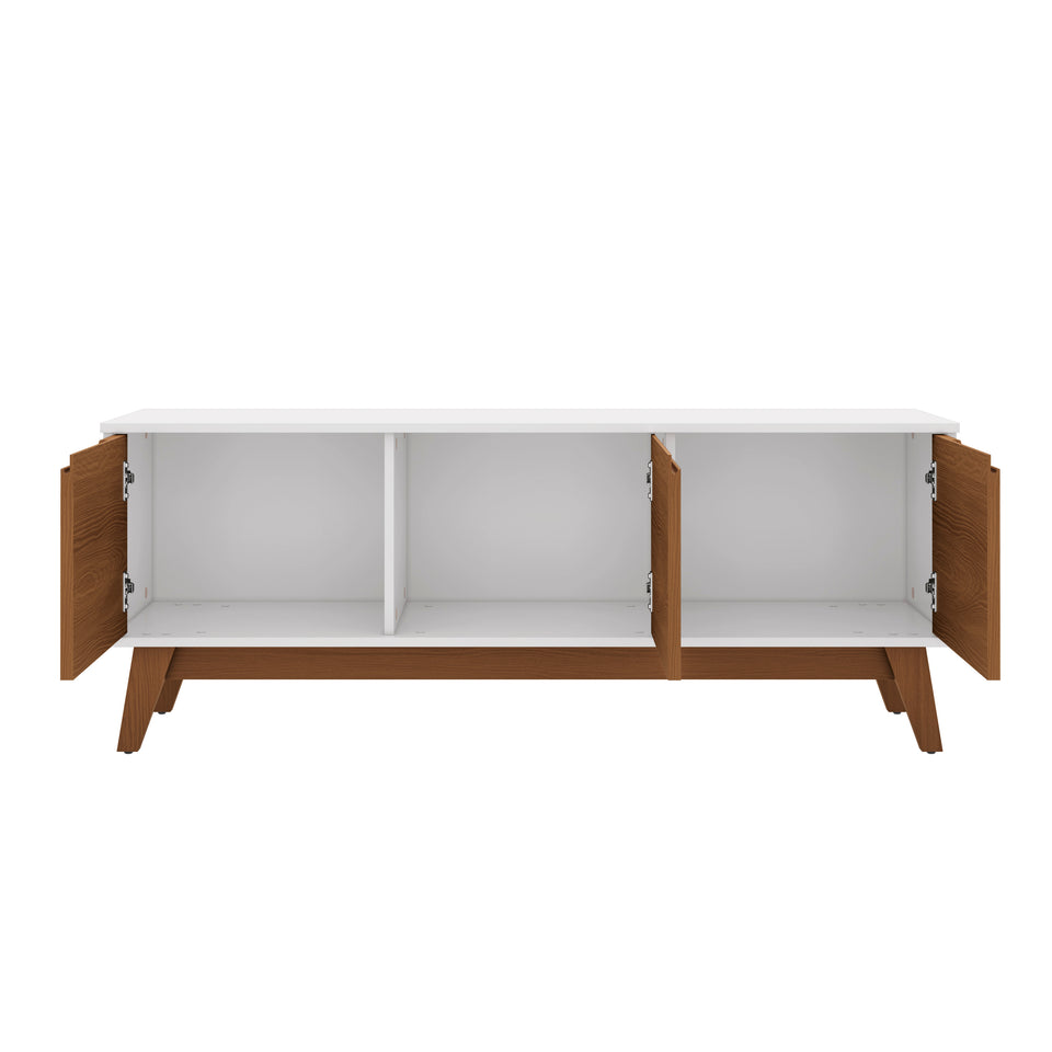Rack Mueble TV 55" Kappesberg 136cm 3 Puertas Blanco/Canela