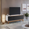 Rack Mueble TV 55" Kappesberg 136cm 3 Puertas Blanco/Negro