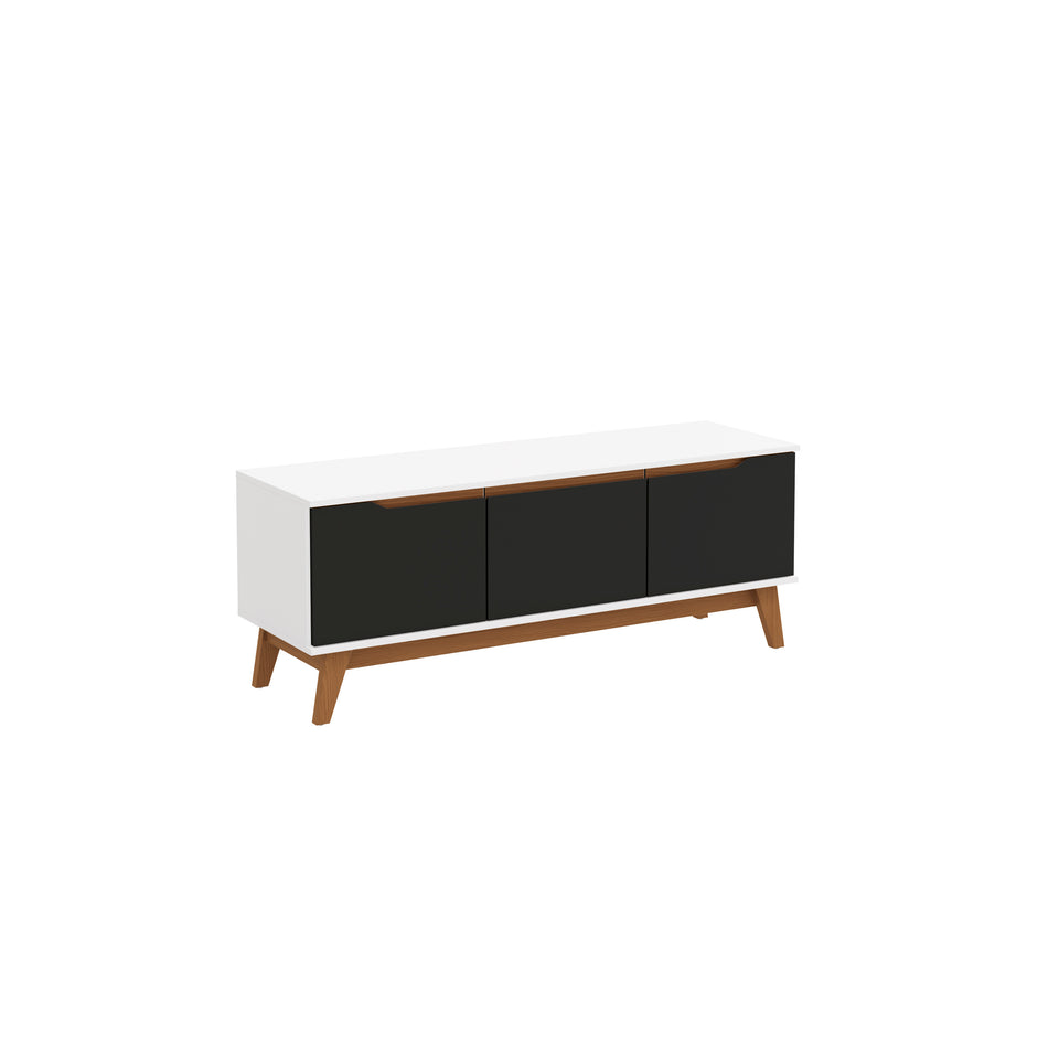 Rack Mueble TV 55" Kappesberg 136cm 3 Puertas Blanco/Negro