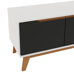 Rack Mueble TV 55" Kappesberg 136cm 3 Puertas Blanco/Negro